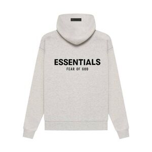 Fear of god essentials “light oatmeal hoodie”